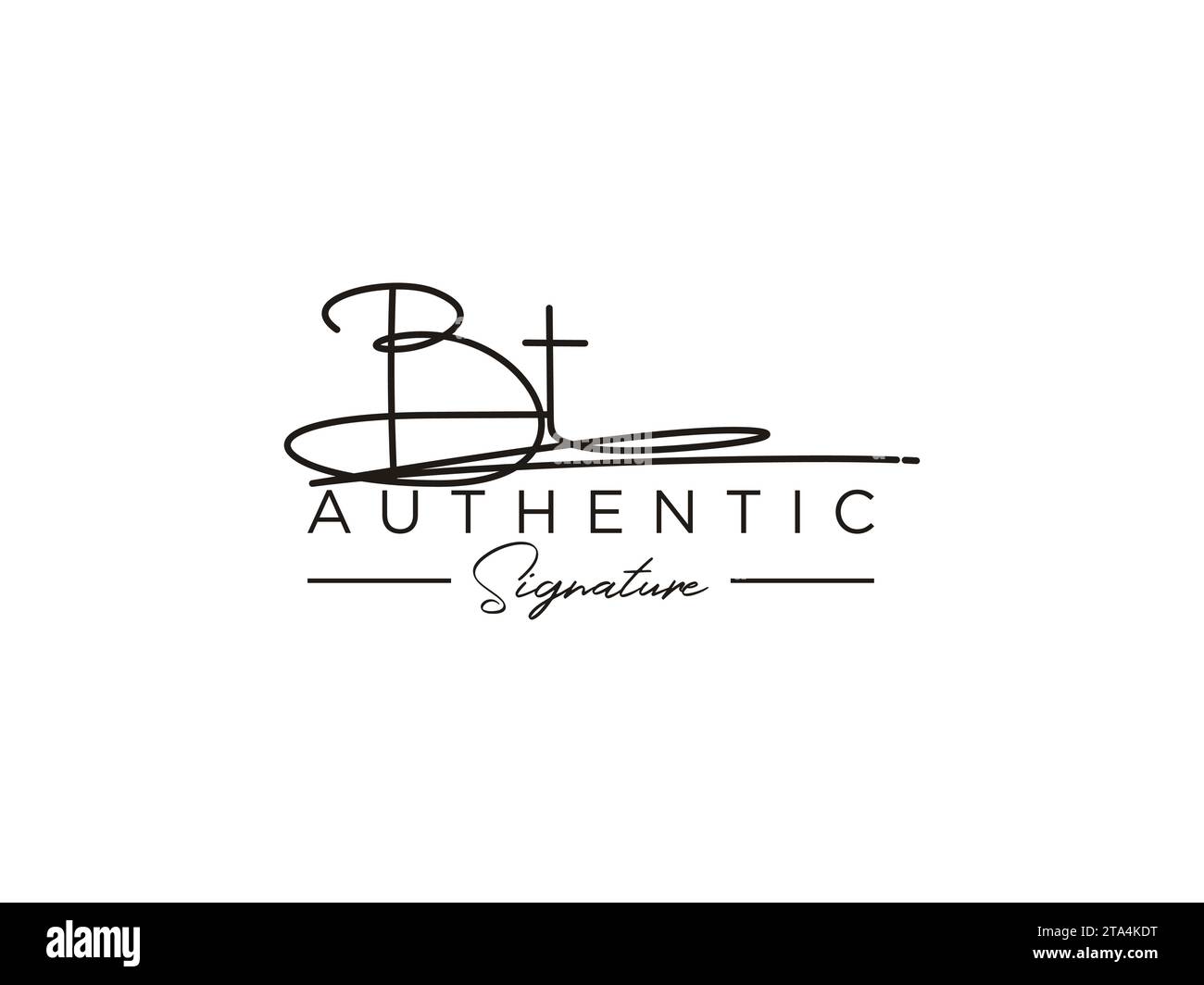 Vettore modello logo firma BT. Illustrazione Vettoriale
