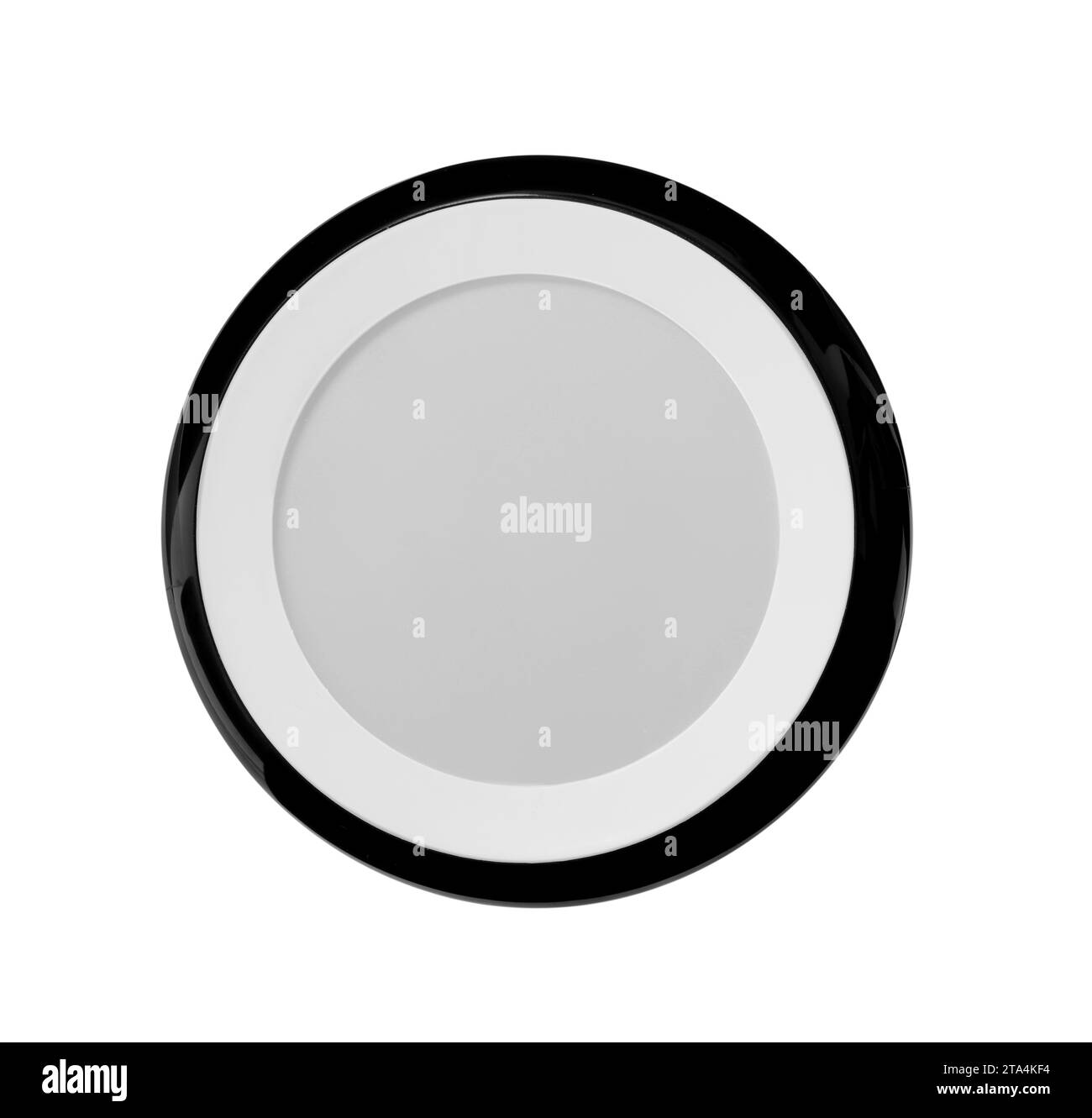 Un termostato isolato su bianco. Sistema domestico intelligente Foto Stock