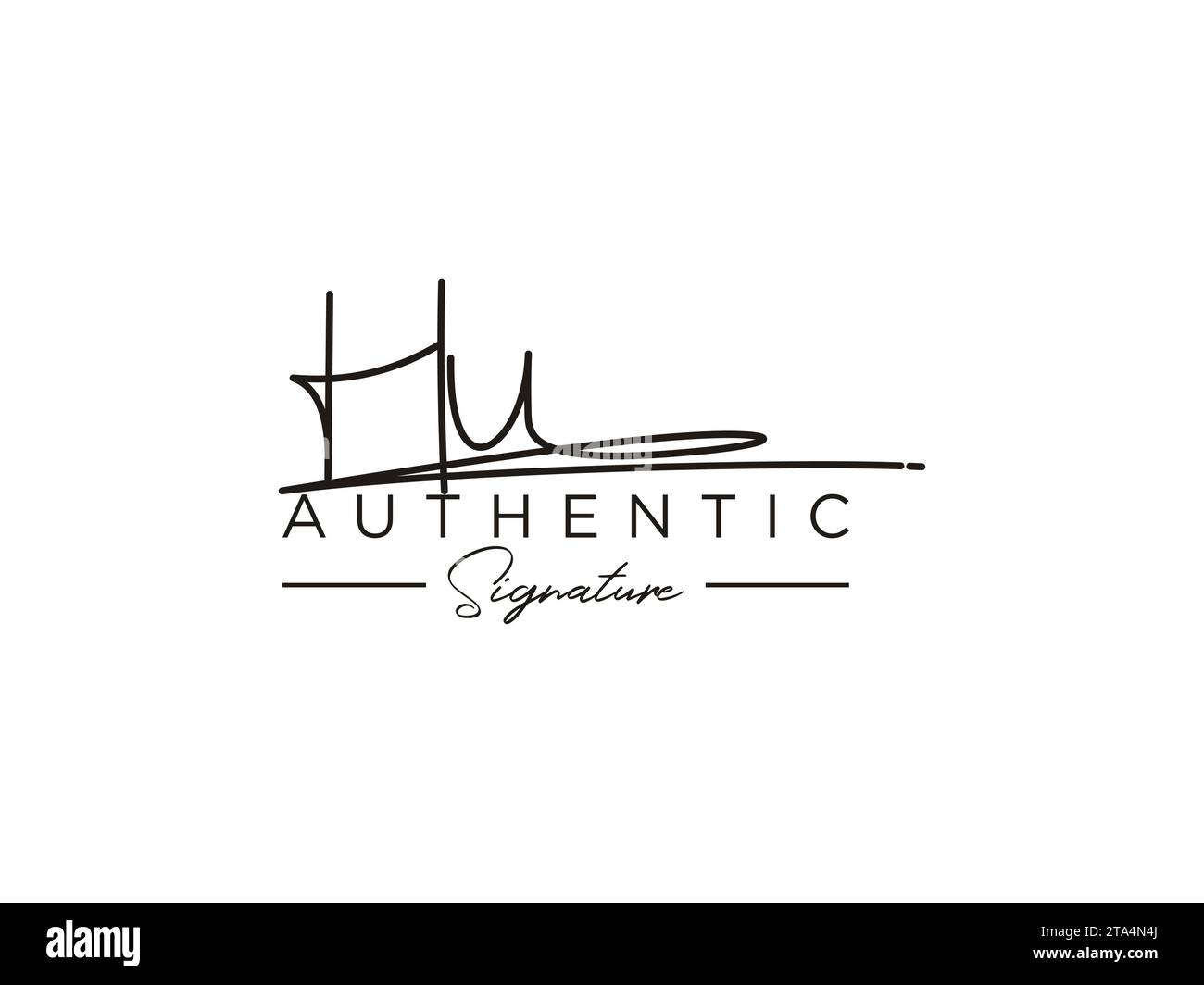 Vettore modello logo firma HU. Illustrazione Vettoriale