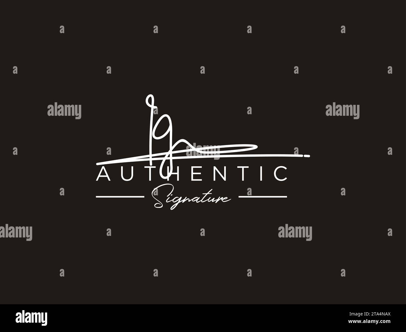 Vettore modello logo firma IG. Illustrazione Vettoriale