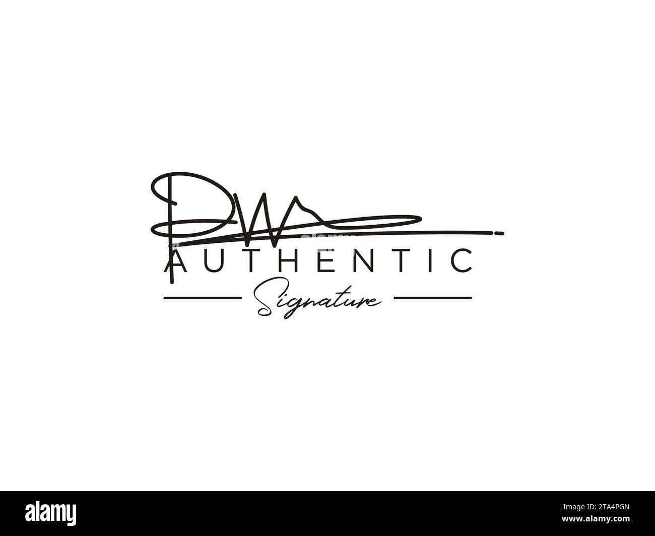 Vettore modello logo firma PW. Illustrazione Vettoriale