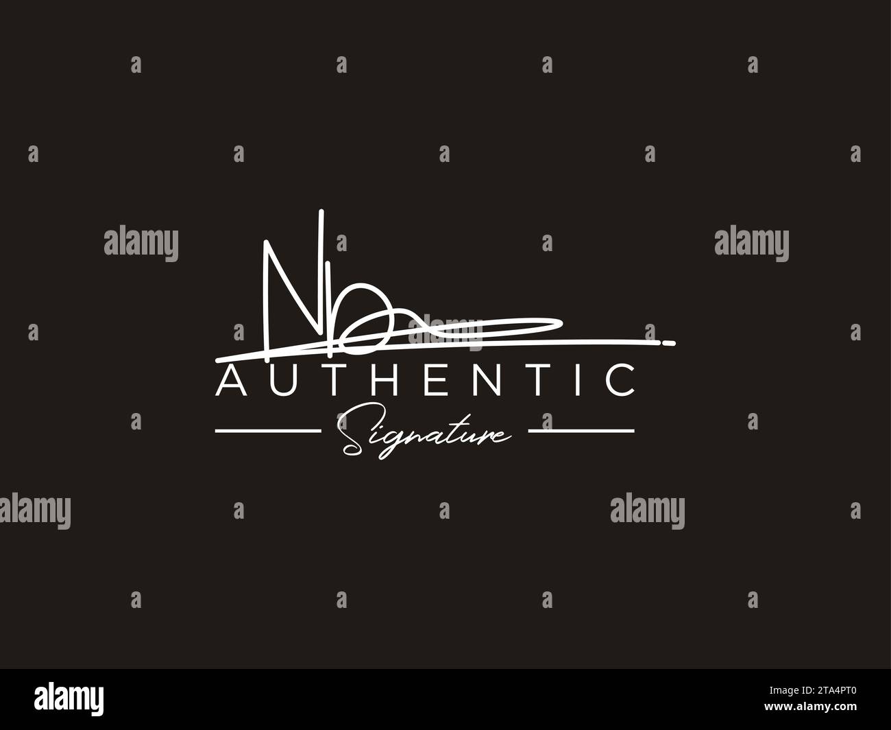 Vettore modello logo firma NB. Illustrazione Vettoriale