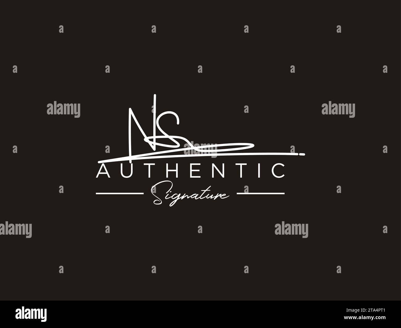 Vettore modello logo firma NS. Illustrazione Vettoriale