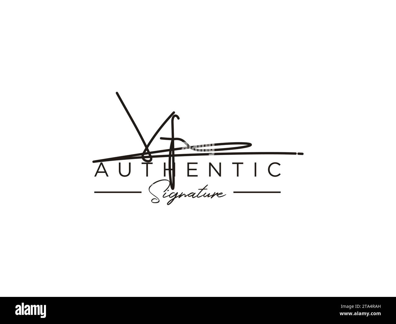 Vettore modello logo firma VF. Illustrazione Vettoriale