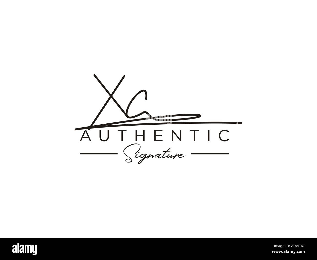 Vettore modello logo firma XC. Illustrazione Vettoriale