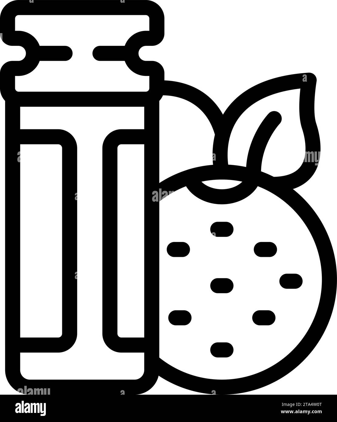 Icona di aspirina vitaminica da frutto delinea vettore. Vitamina fredda. Farmaco che fa fizzing medicinale Illustrazione Vettoriale