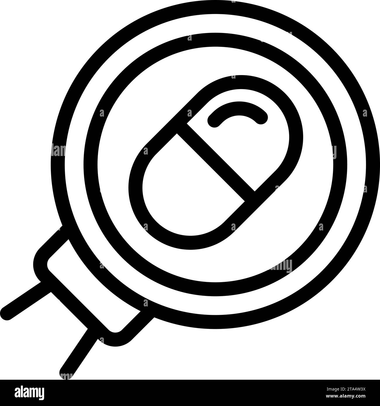 Cerca l'icona farmaco pillola delinea vettore. Caso di aiuto allo zucchero. Aspirina in polvere di cappotto Illustrazione Vettoriale