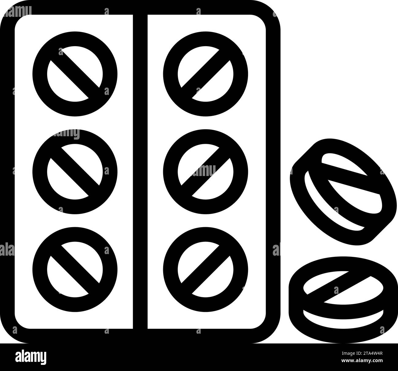 Icona di aspirazione pillole contorno vettore. Farmaci di assistenza sanitaria. Bicchiere rimedio Illustrazione Vettoriale