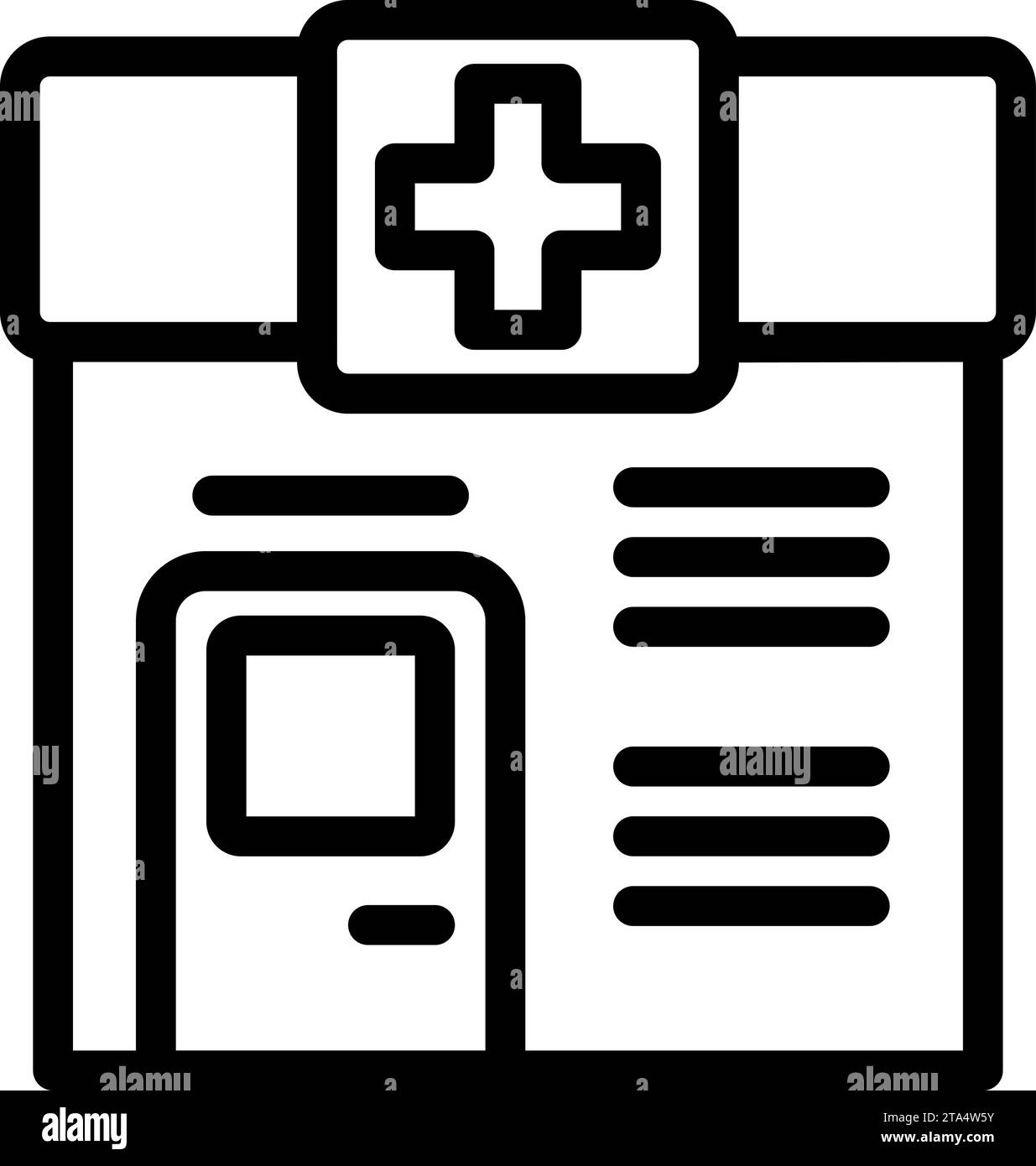 Icona della farmacia Street shop per il vettoriale. Gas aspirante Fizz. Case Aid Clinic Illustrazione Vettoriale