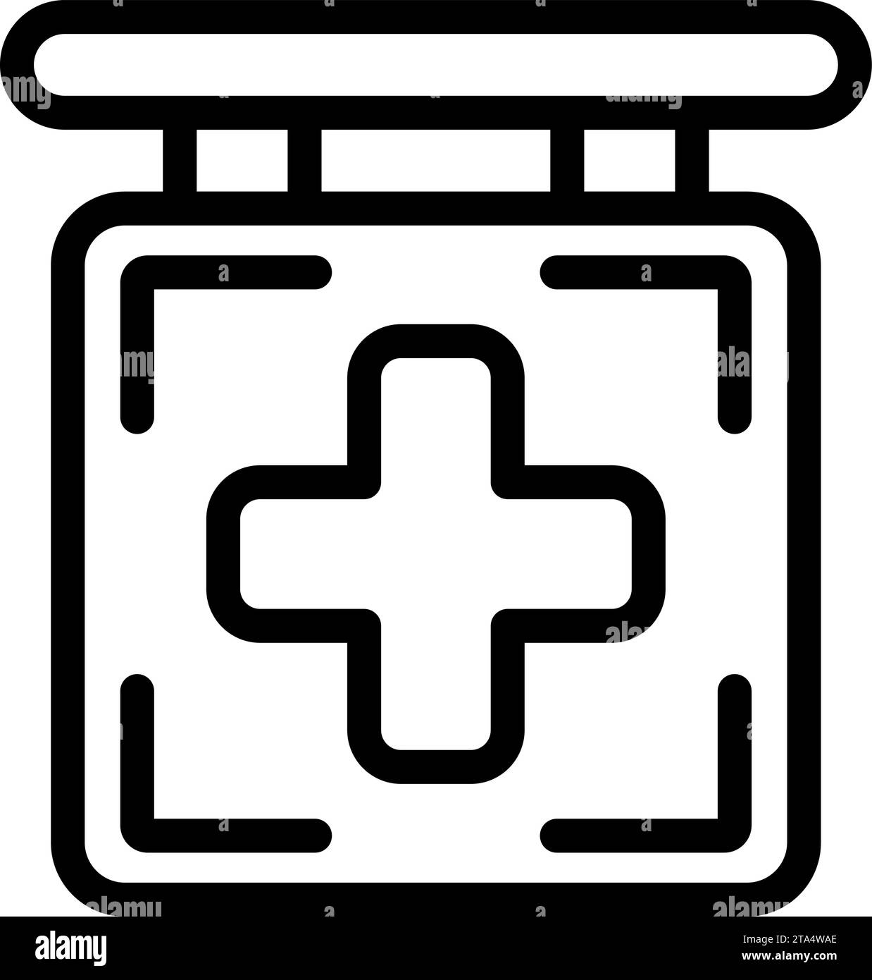 Icona scheda farmacia via delinea vettore. Farmaco aspirante a freddo. Medico sano Illustrazione Vettoriale