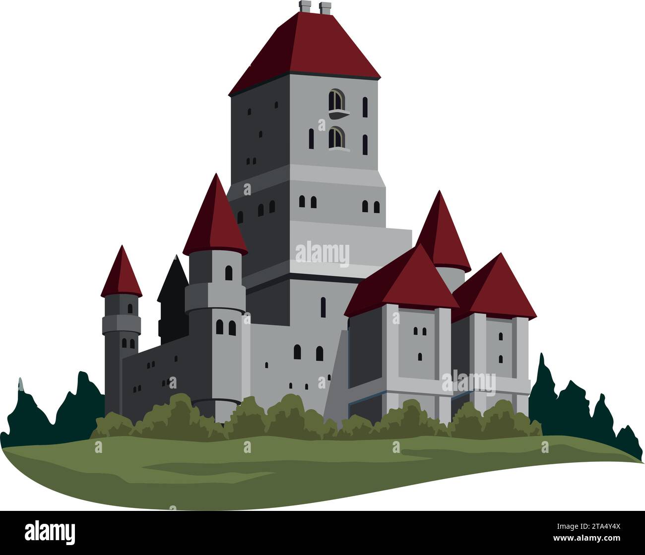 germania: castello gotico di neuschwanstein Illustrazione Vettoriale