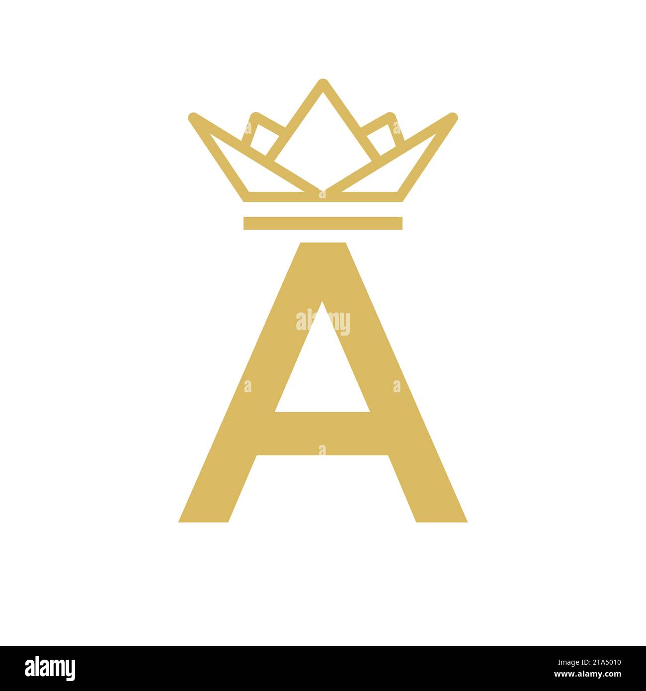 Lettera iniziale logo Crown. Logo Crown per Beauty, Fashion, Star, Elegant, Luxury Sign Illustrazione Vettoriale