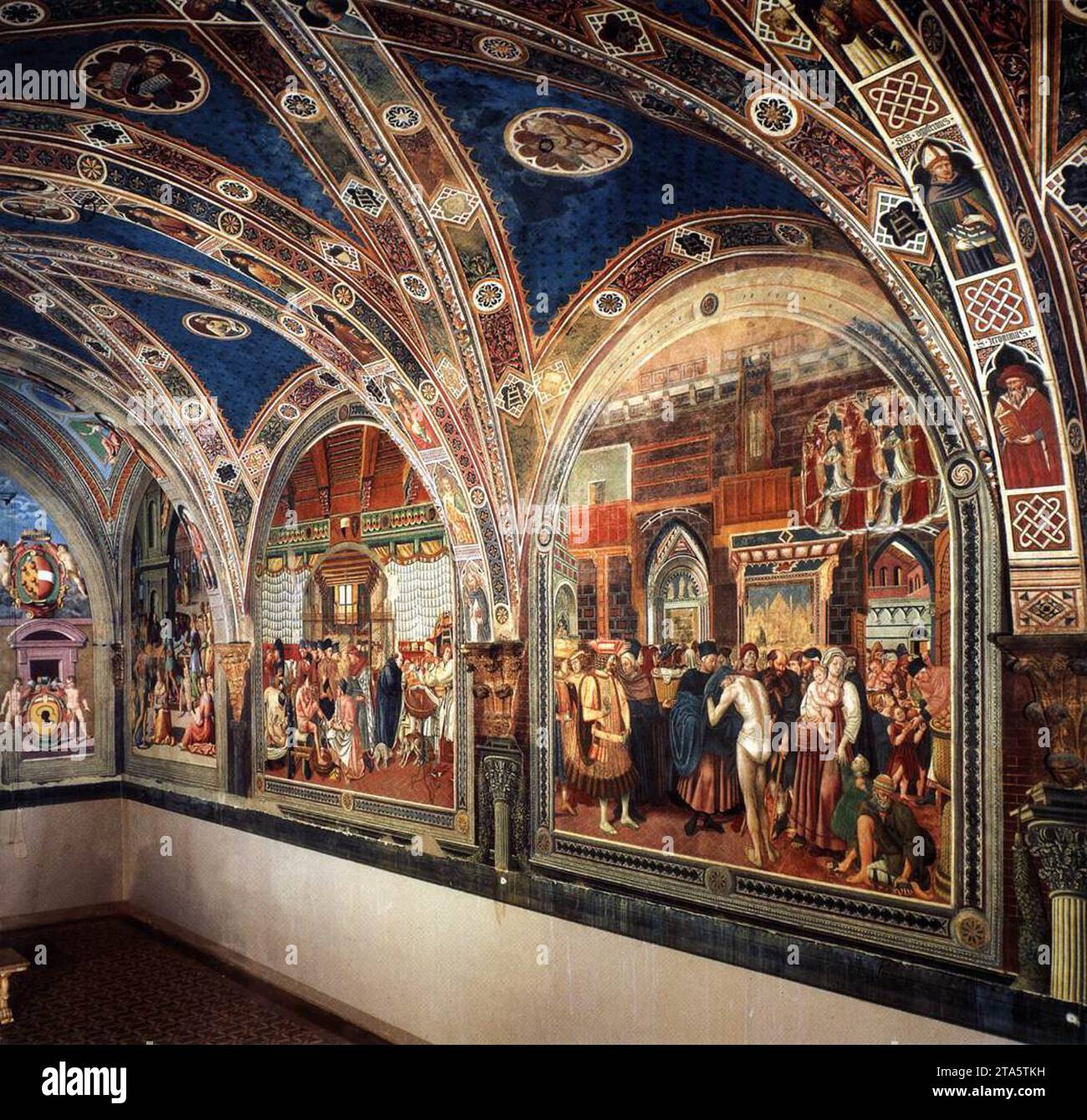 Veduta del Pellegrinaio 1440-44 di Domenico di Bartolo Foto Stock