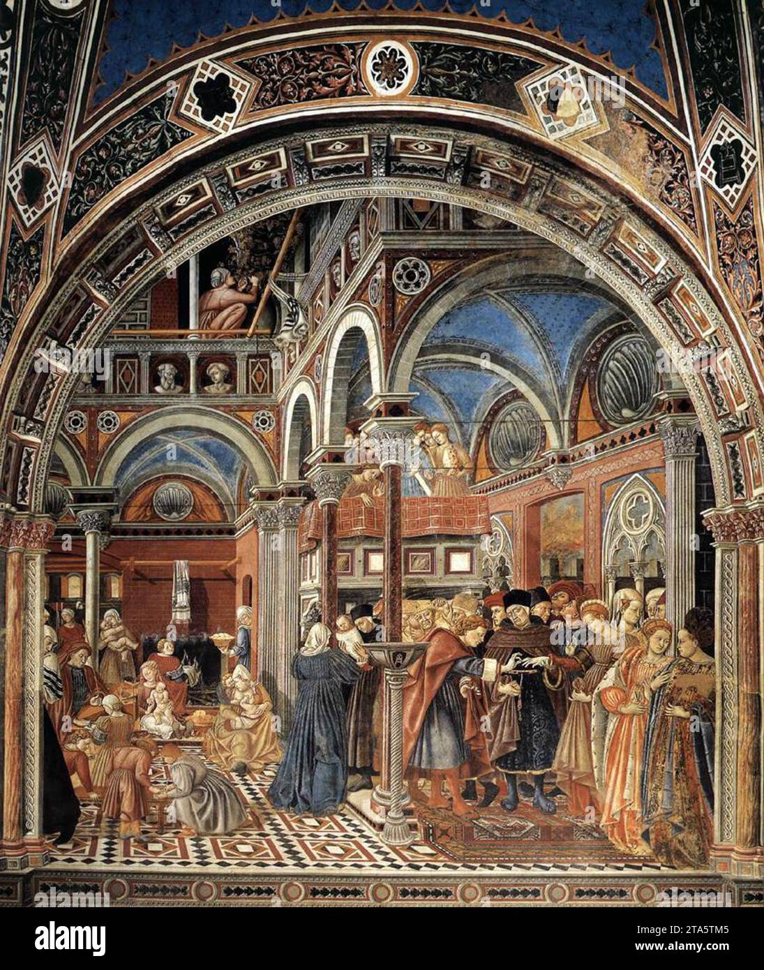 Allevamento e matrimonio di Fonderie femminili 1442 di Domenico di Bartolo Foto Stock