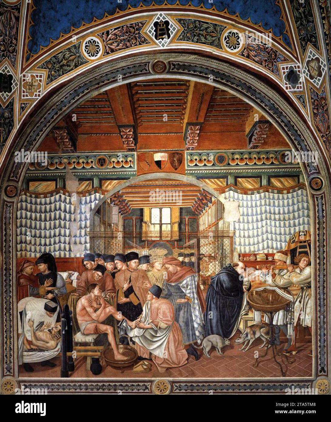 Prendersi cura dei malati 1440 di Domenico di Bartolo Foto Stock