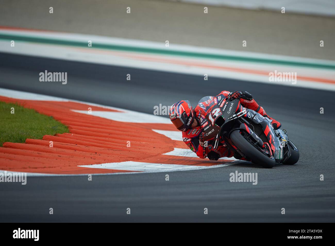 Maverick Vinales di Spagna e Aprilia Racing corrono durante il test di Valencia del Moto GP il 28 novembre 2023 sul circuito di Ricardo Tormo (Cheste, Moto GP Val Foto Stock