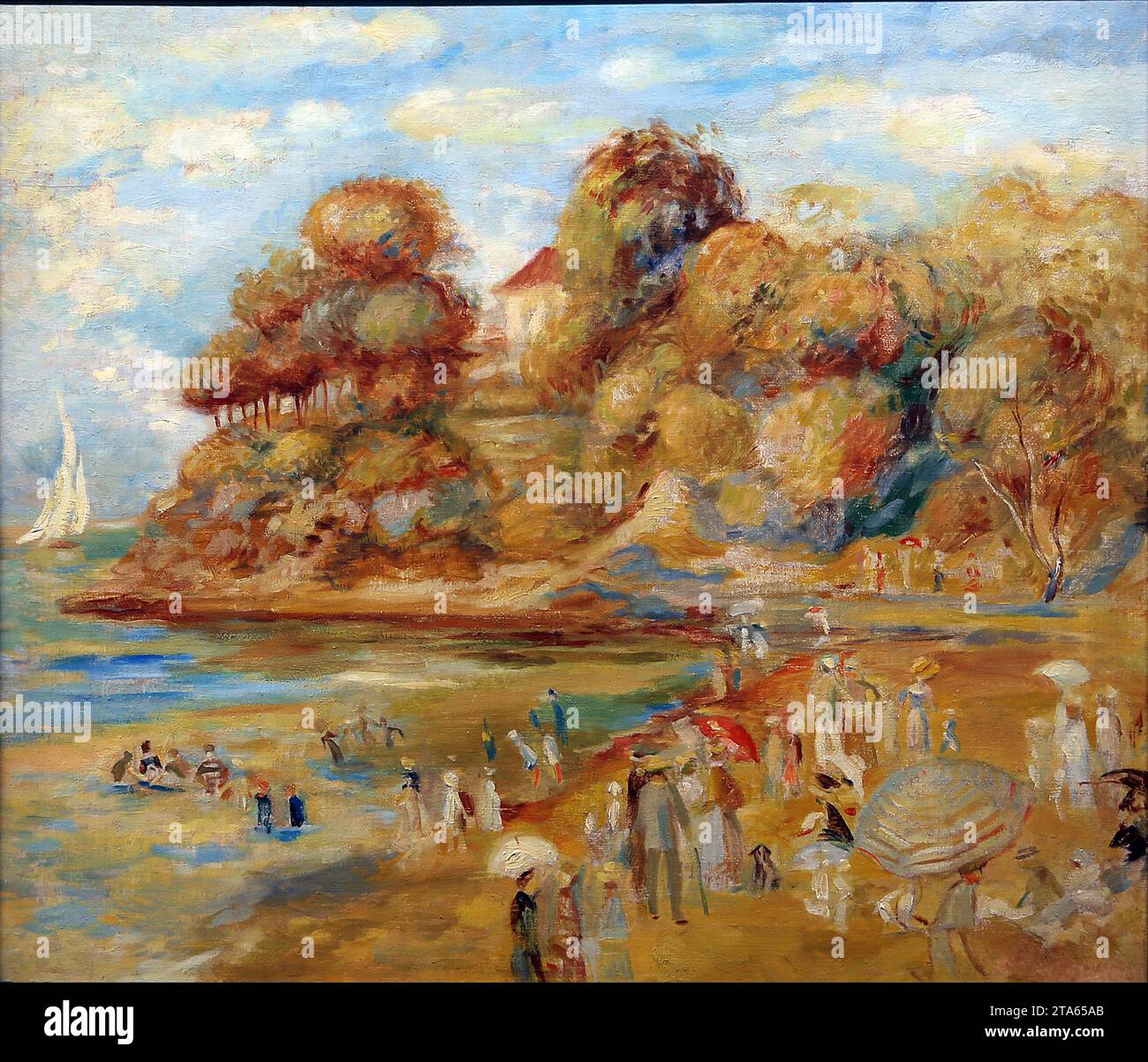 Pornic Beach (1982) paesaggio di Pierre Auguste Renoir (1841-1919). Museo di Montserrat, Monistrol de Montserrat, Barcellona, Spagna. Foto Stock