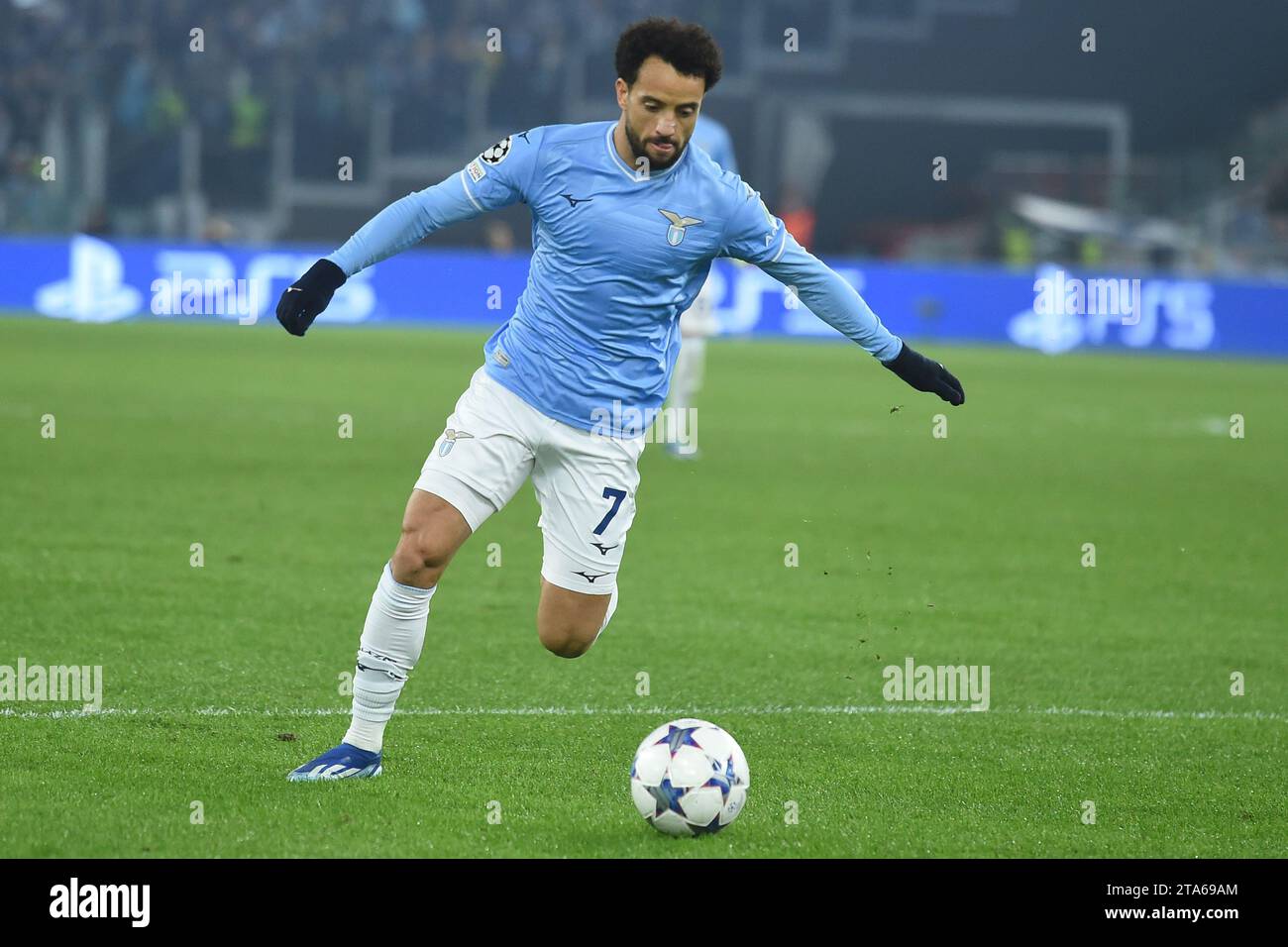 Roma, Lazio. 28 novembre 2023. Felipe Anderson della SS Lazio durante la partita di Champions League tra Lazio e Celtic allo stadio Olimpico, Italia, 28 novembre 2023. Foto di credito AllAccetto Live: SIPA USA/Alamy Live News Foto Stock