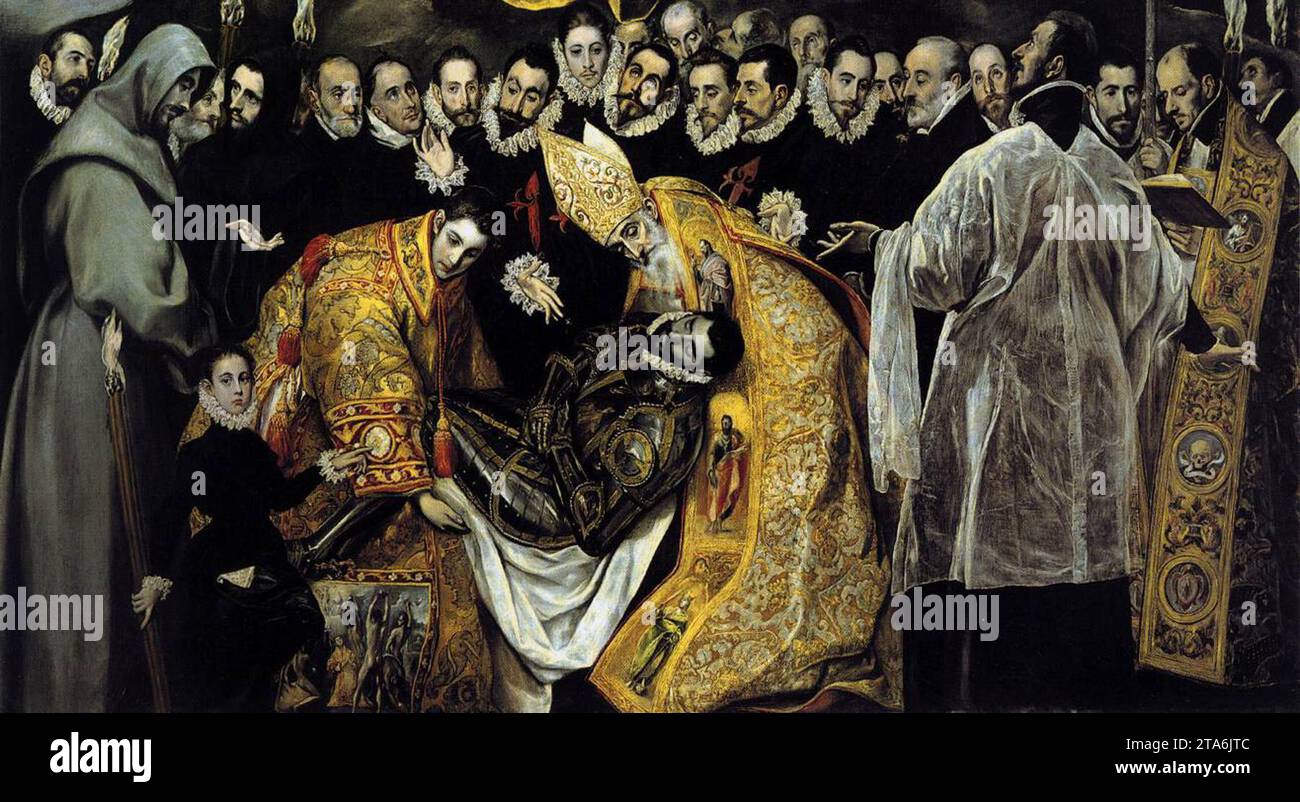 Sepoltura del conte di Orgaz (dettaglio) 1586-88 di El Greco Foto Stock