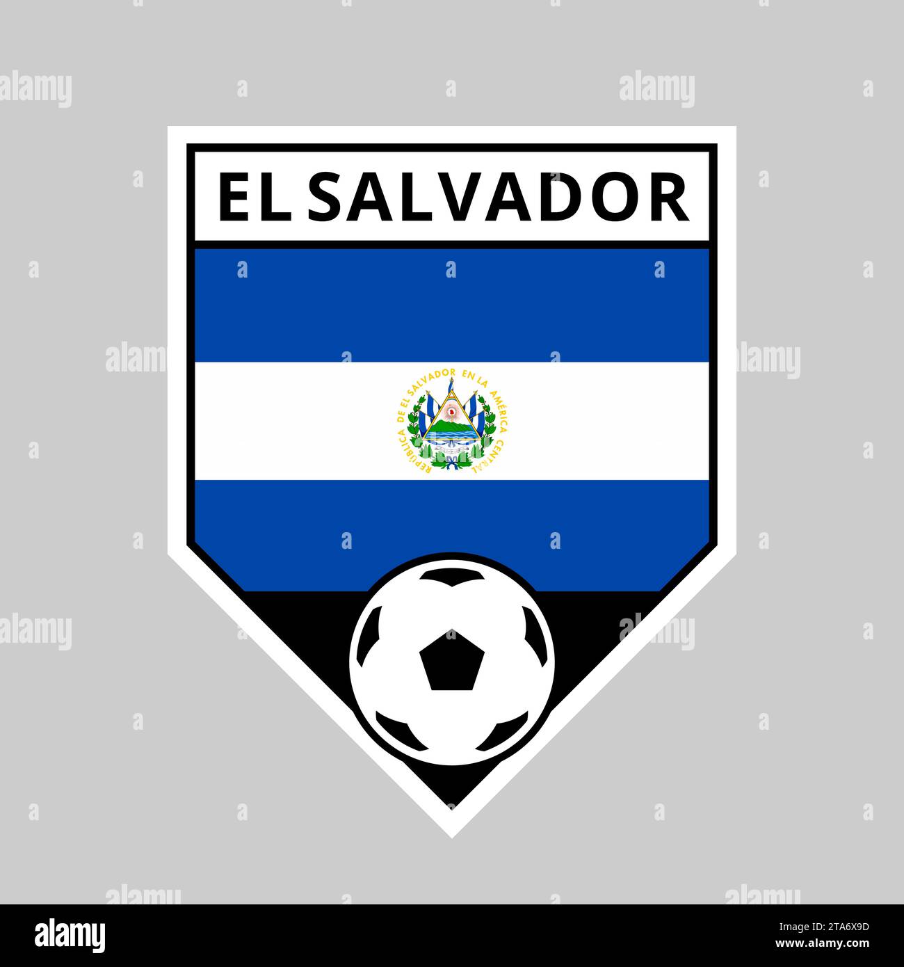 Illustrazione del distintivo della squadra Angled Shield di El Salvador per il torneo di calcio Illustrazione Vettoriale