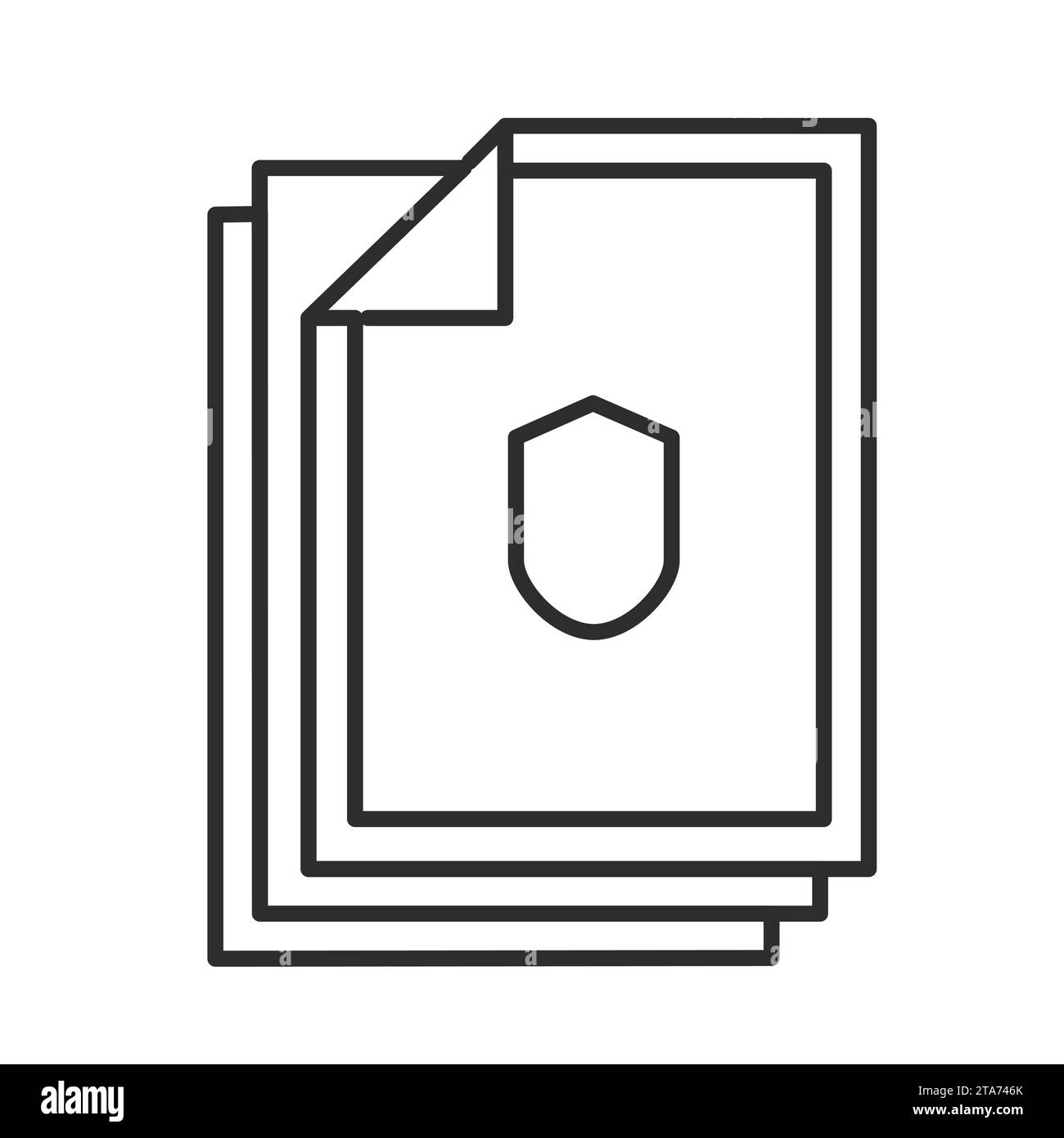 Icona protezione documento. Sicurezza dei dati Illustrazione Vettoriale