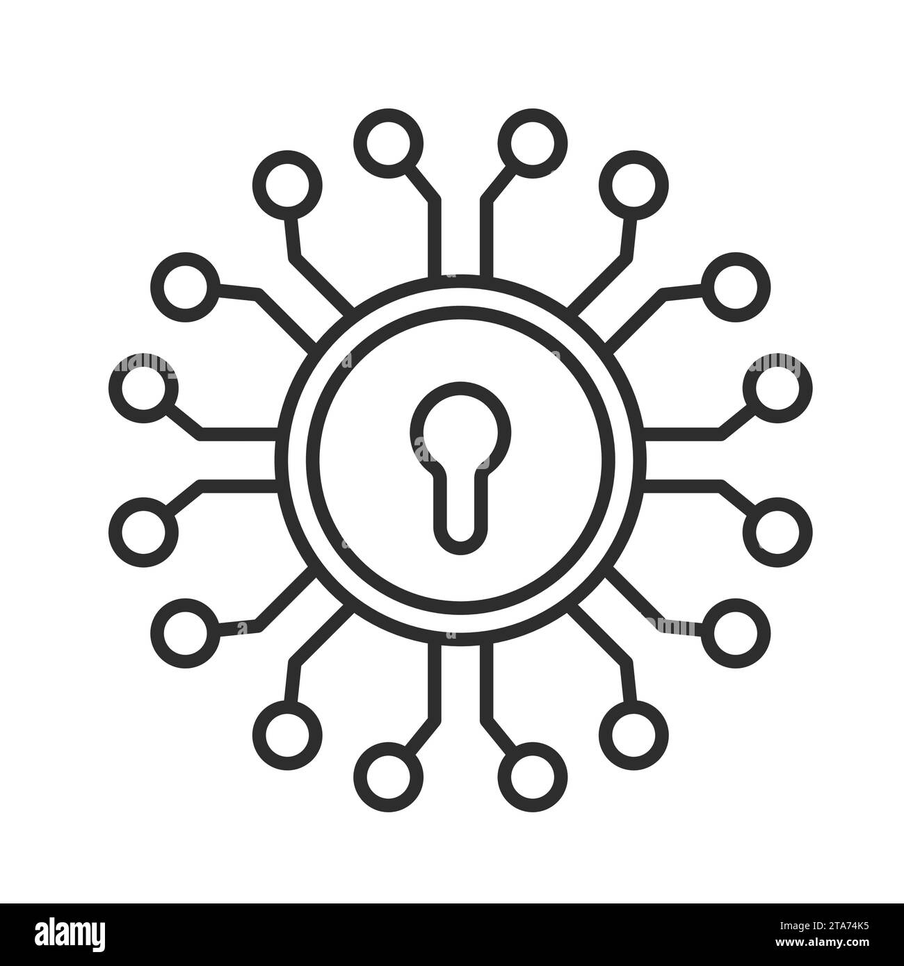 Cyber Security icona protezione digitale. Progettazione Web per la sicurezza online. Illustrazione Vettoriale