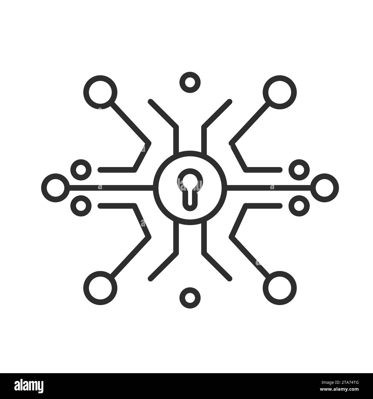 Cyber Security icona protezione digitale. Progettazione Web per la sicurezza online. Illustrazione Vettoriale
