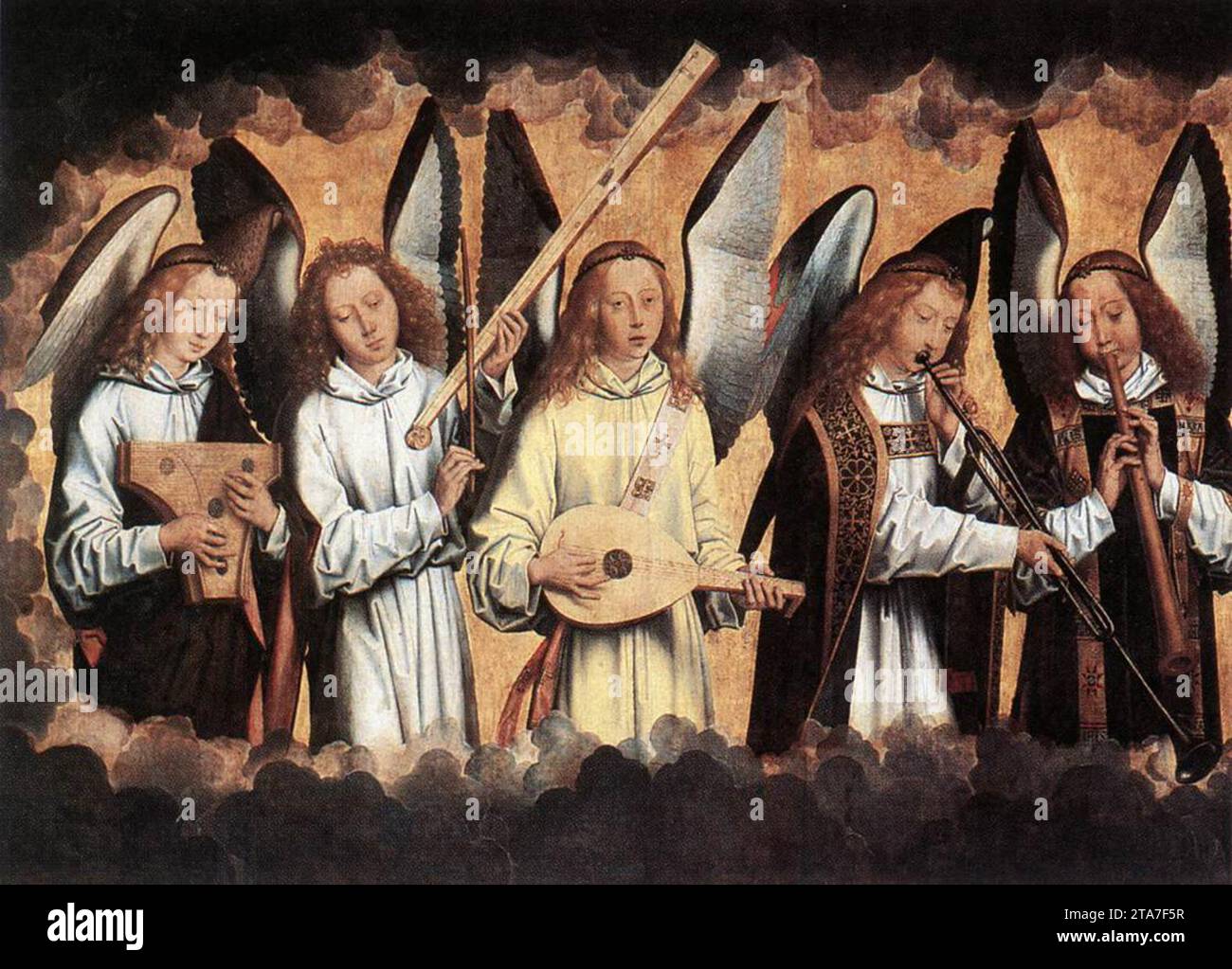 Angel Musicians (pannello di sinistra) 1480s di Hans Memling Foto Stock