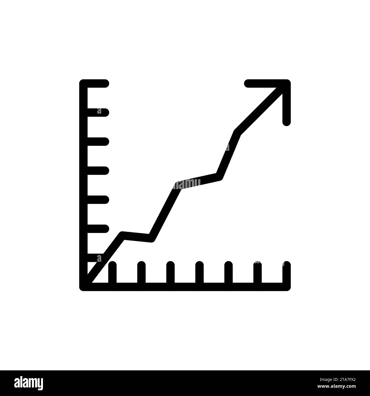 Icona di crescita economica isolata su sfondo bianco, infografica, crescita economia in calo, business, finanza. Icona grafico illustrazione vettoriale Illustrazione Vettoriale
