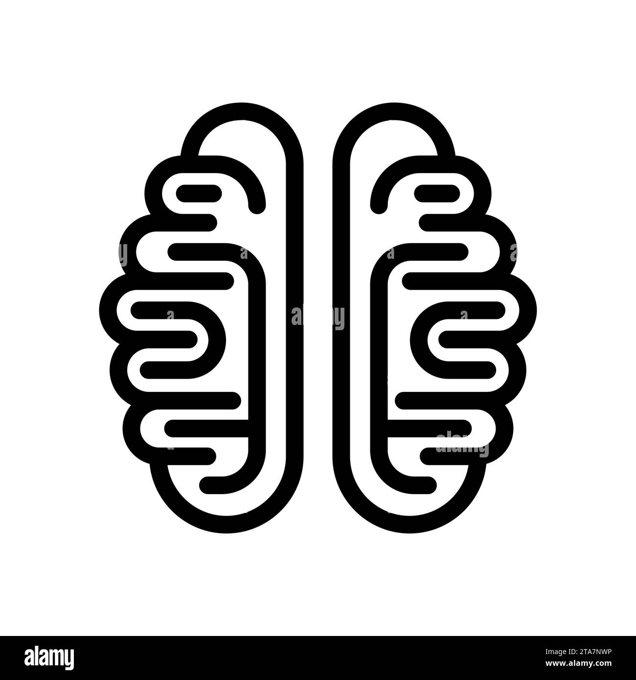 Icona cervello isolata su sfondo bianco. Illustrazione vettoriale Illustrazione Vettoriale