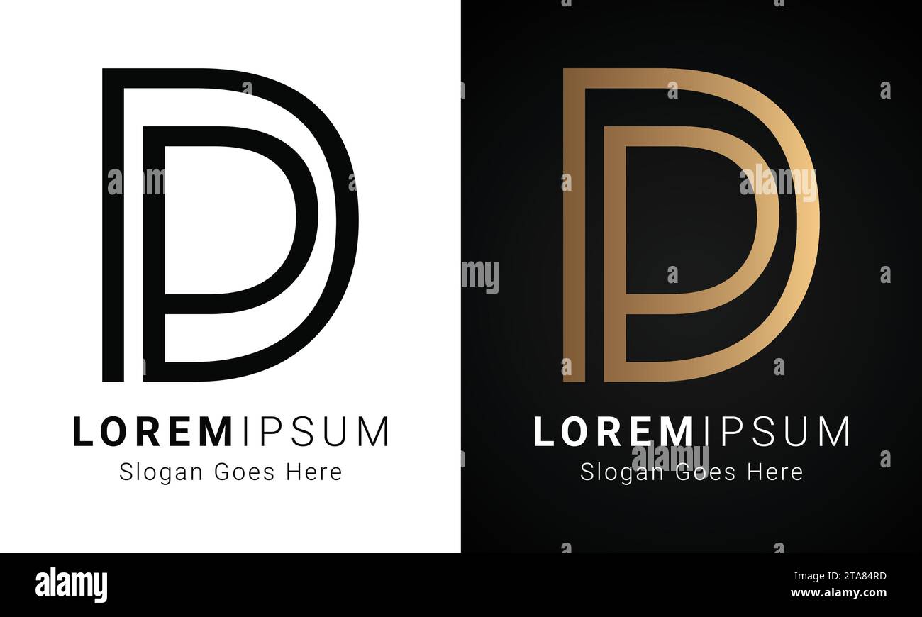 Design con logo monogramma DP o PD Luxury Initial Letter Text Letter Illustrazione Vettoriale