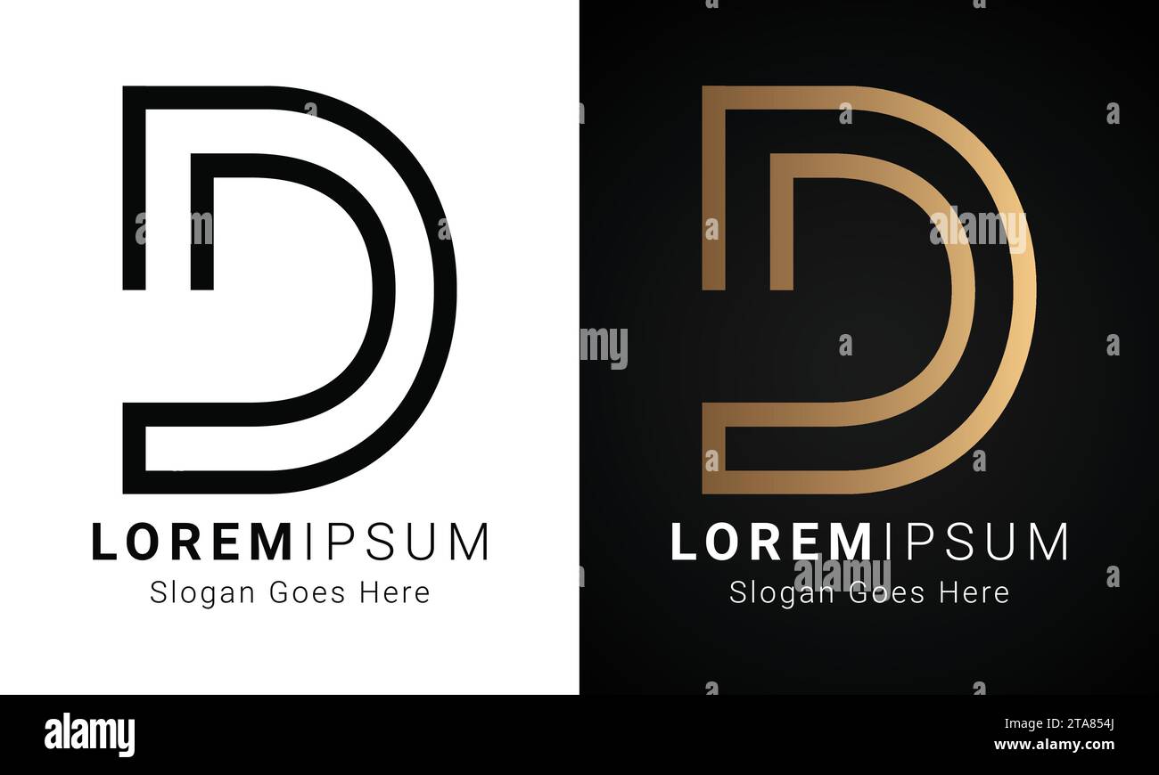 Design con logo monogramma DD iniziale Luxury Illustrazione Vettoriale