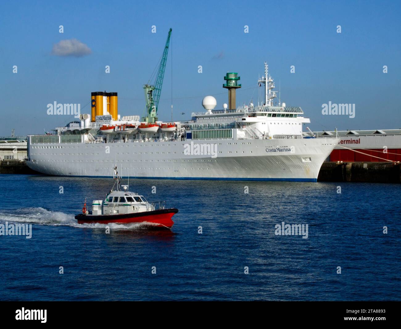 Nave da crociera, le Havre, Francia Foto Stock