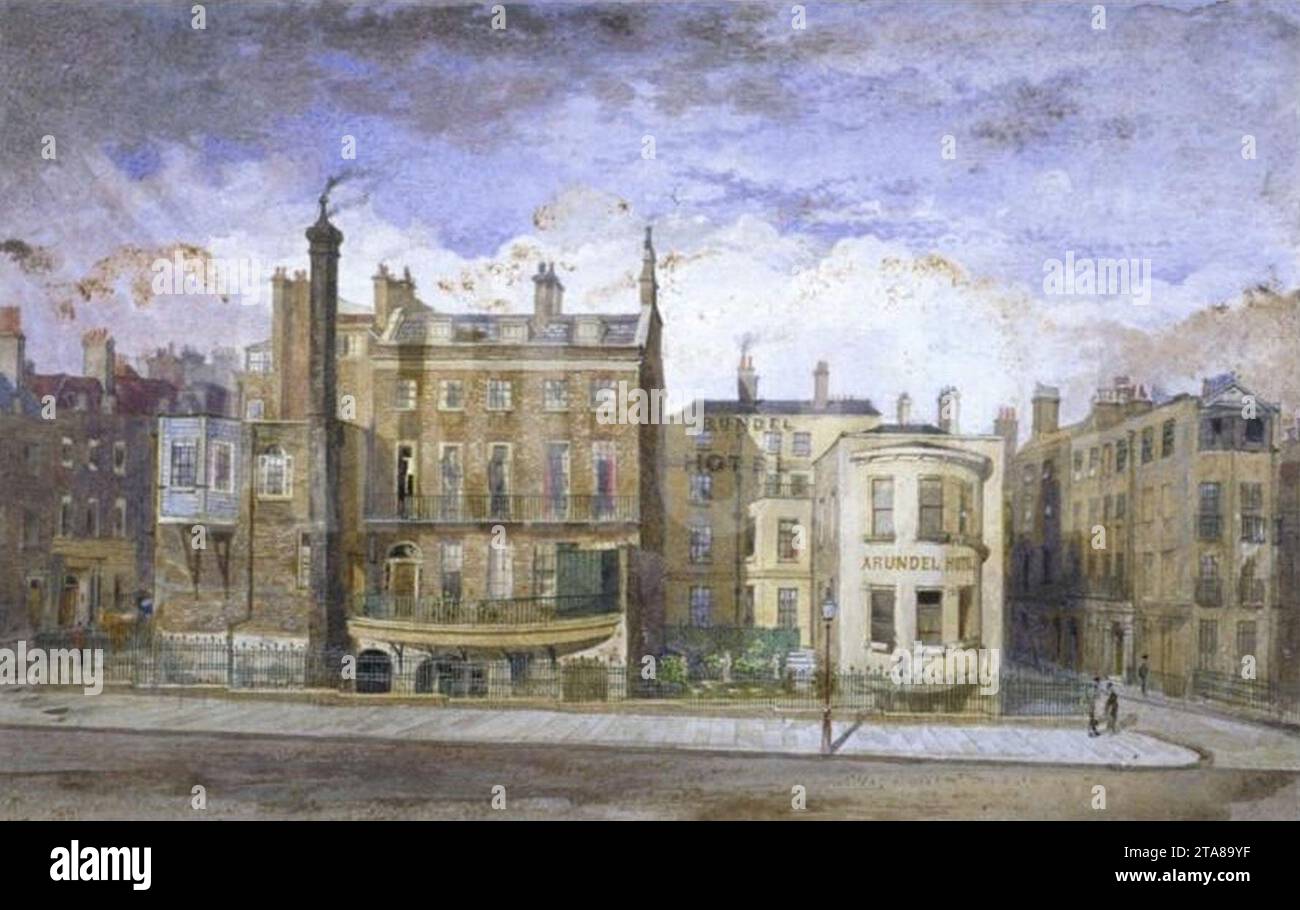 Victoria Embankment Westminster Londra 1881 di John Crowther. Foto Stock