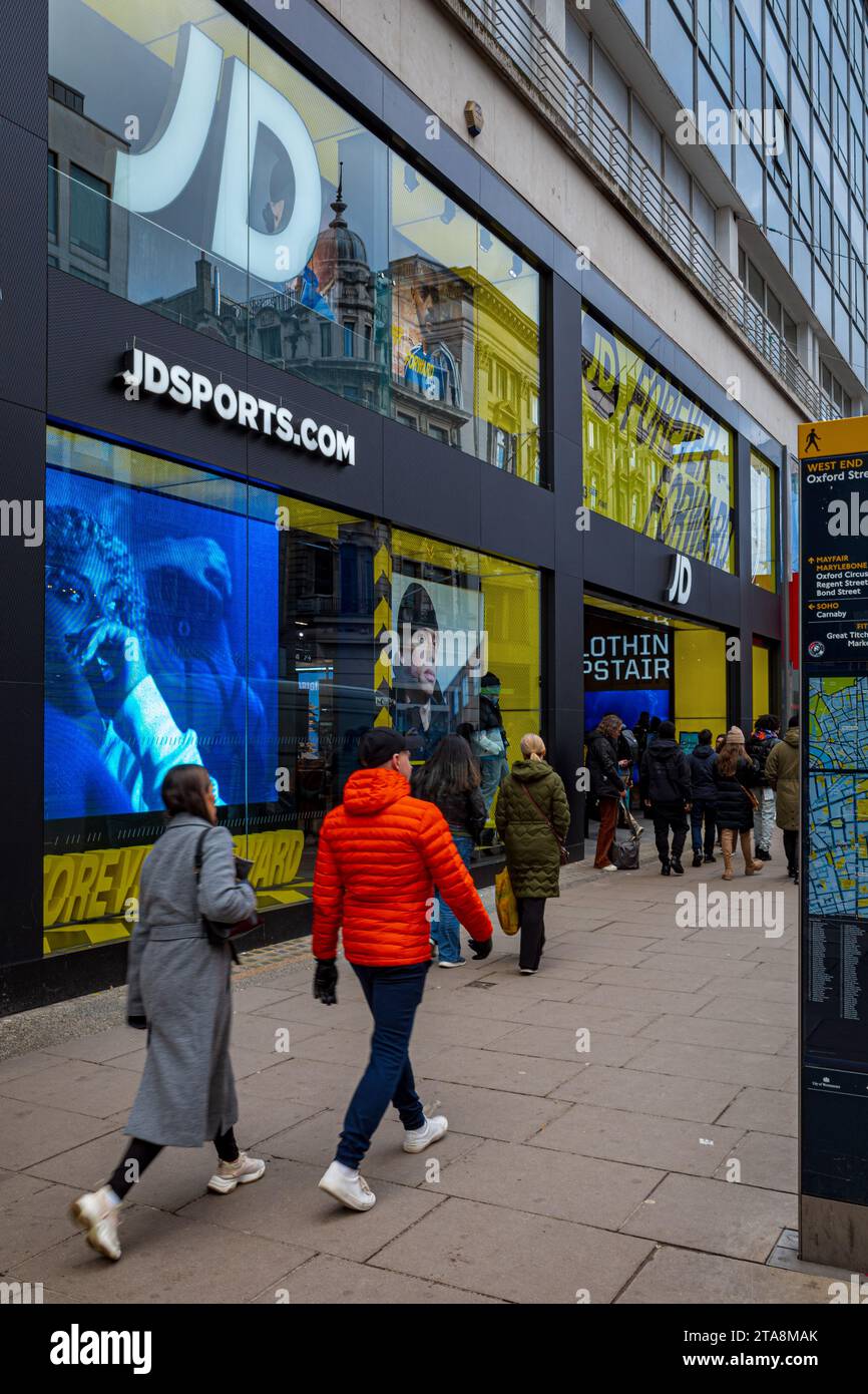 Jd Sports Store Oxford Street Central London. Jd Sports Shop Londra Foto Stock