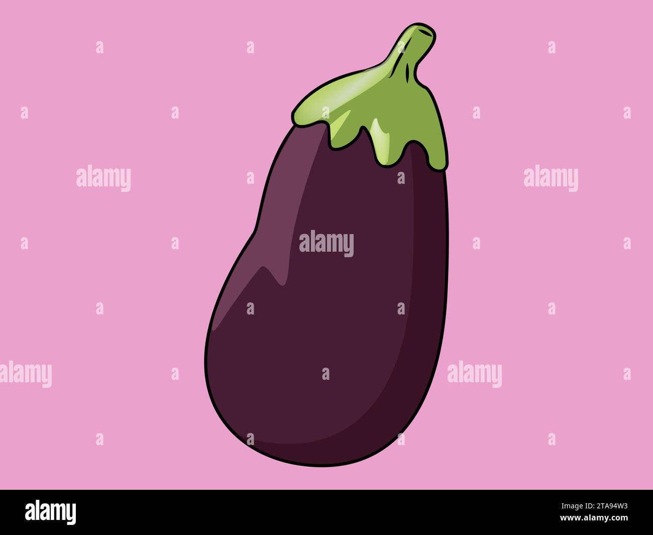 Melanzane frutta Emoji Vector Design Art Illustration Agricoltura prodotto agricolo sfondo vettoriale Illustrazione Vettoriale