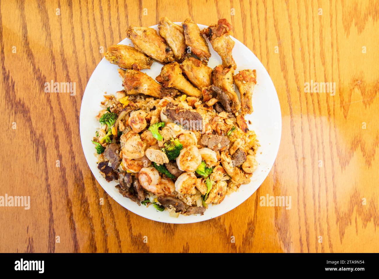 Pollo fritto con Hibachi Foto Stock