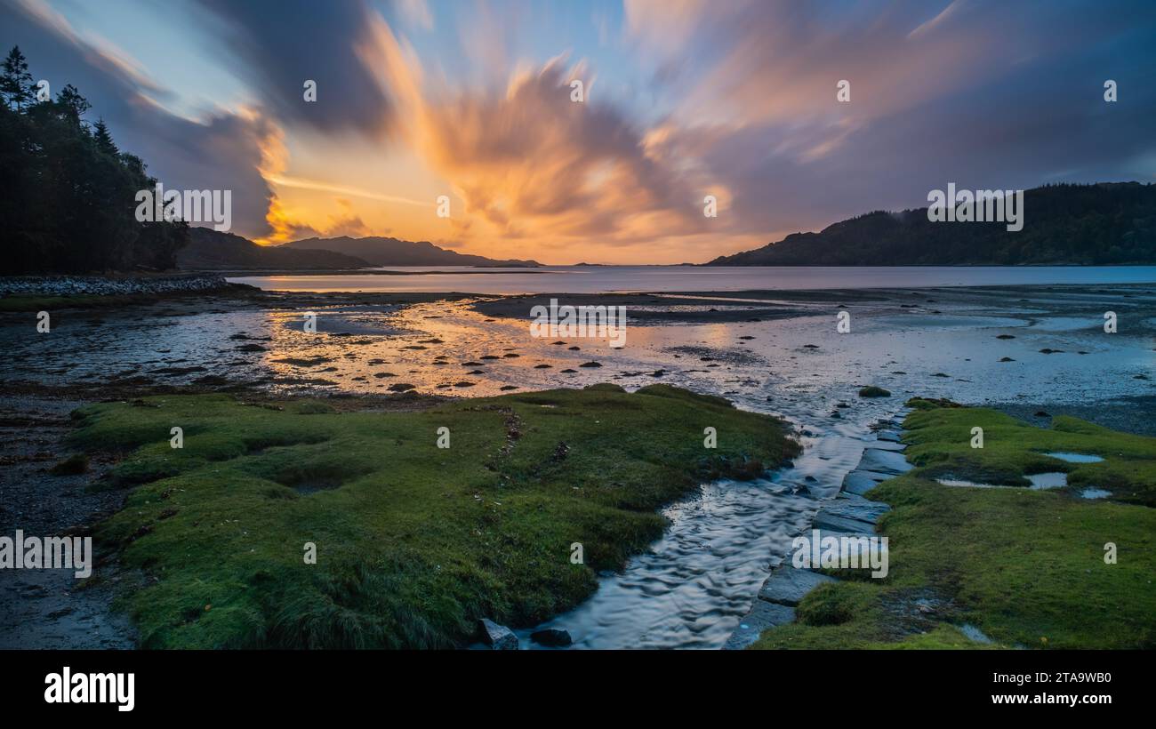Loch Moidart Sunset Foto Stock