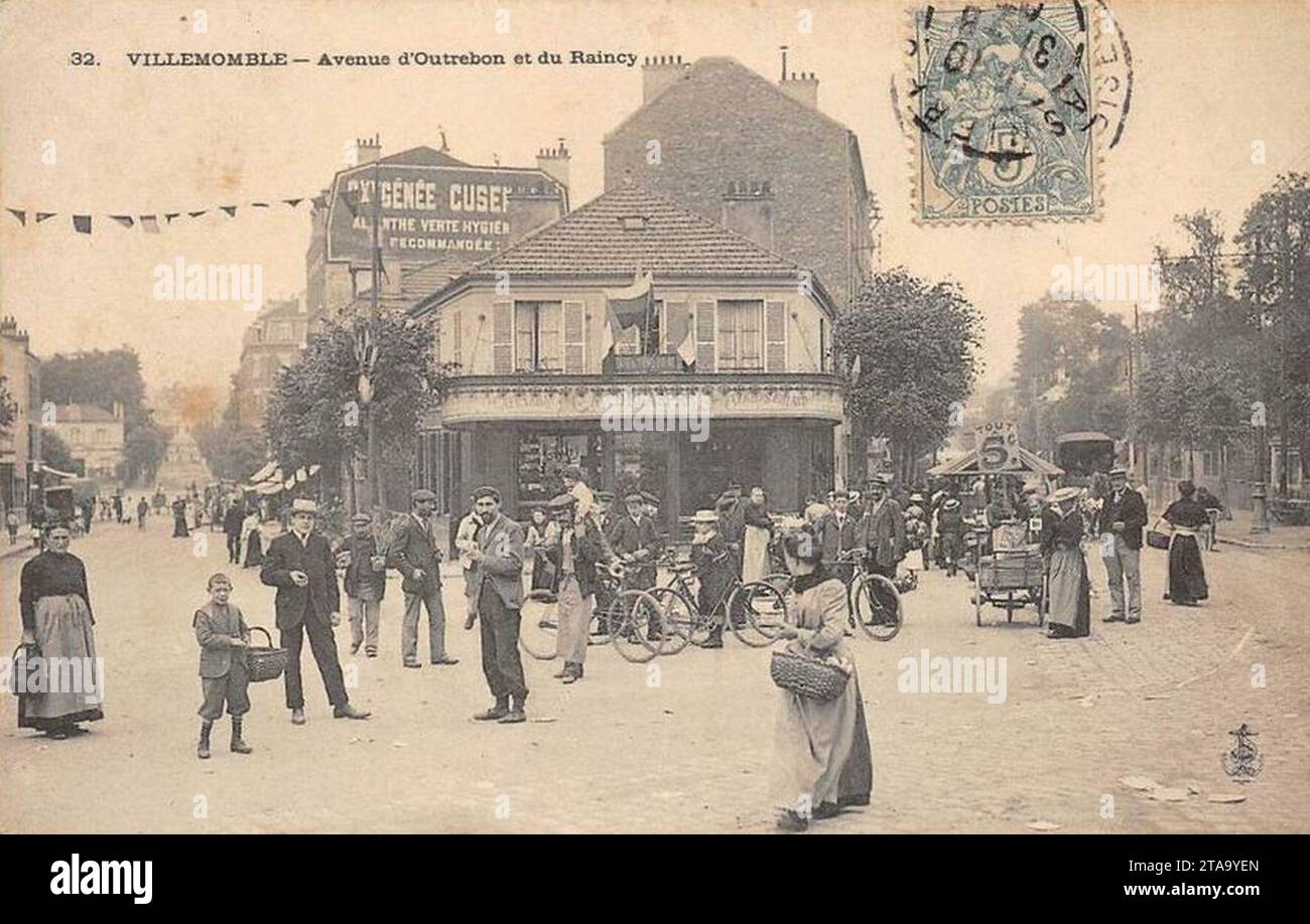 Villemomble.Avenue d'Outrebon.Avenue du Raincy. Foto Stock