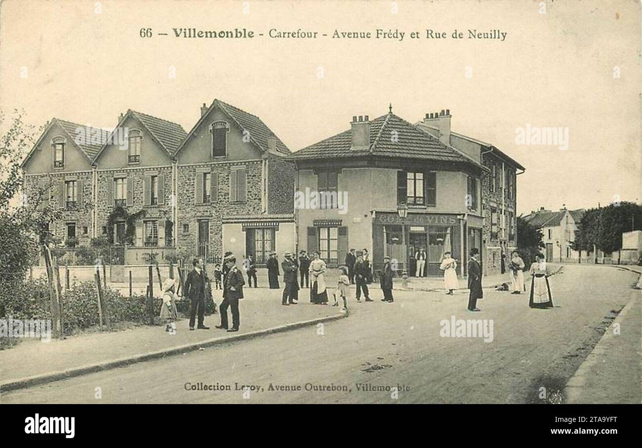 Villemomble, Avenue Frédy, Rue de Neuilly. Foto Stock