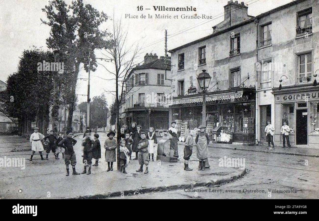 Villemomble, Place de la Mairie, grande Rue. Foto Stock