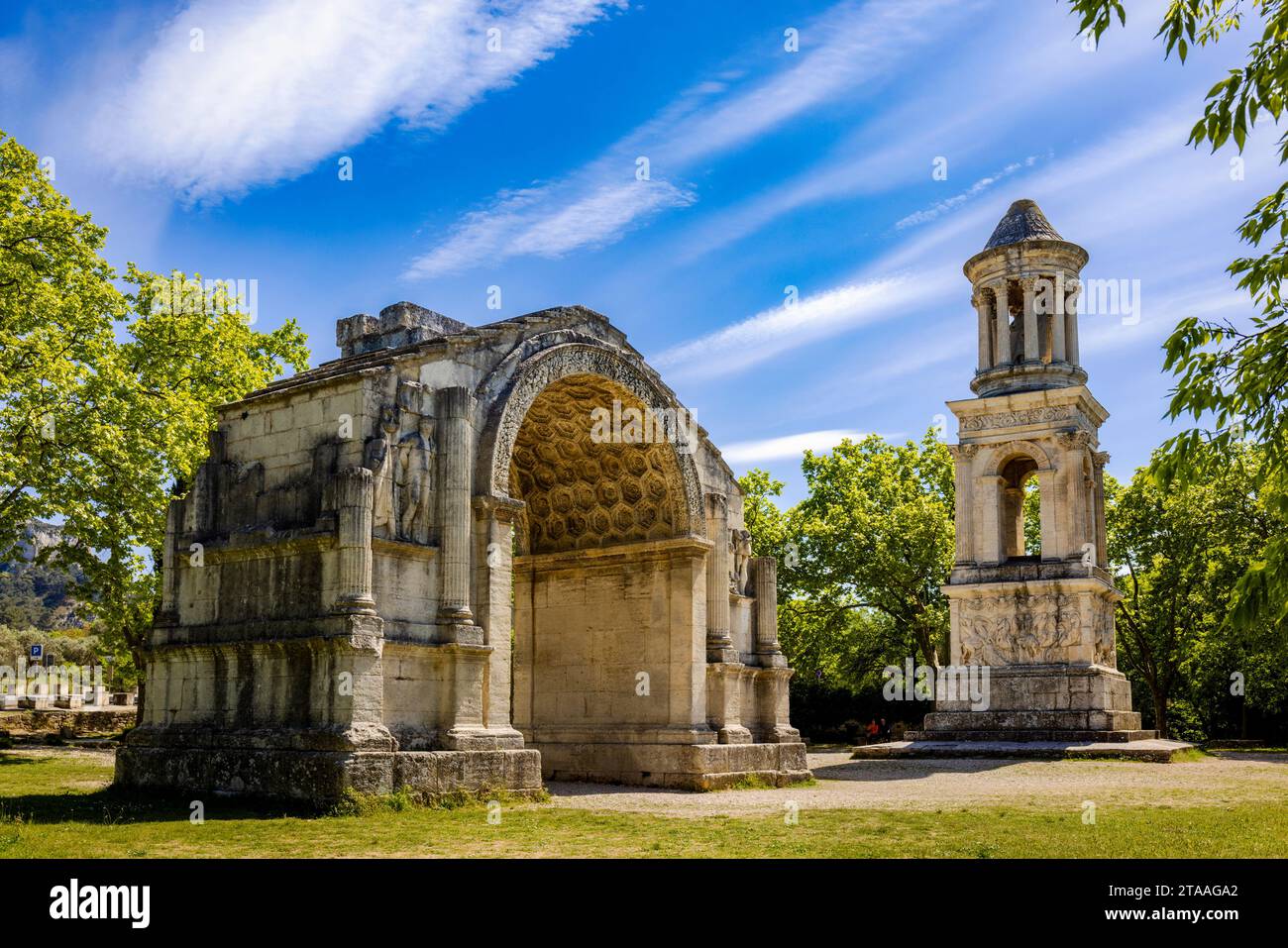 Monumenti a Saint-Remy-de-Provence, Provenza, Francia Foto Stock