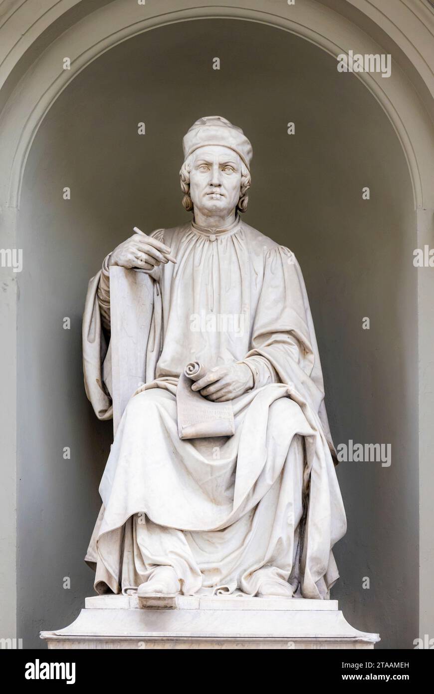 Statua di Filippo Brunelleschi, Firenze, Toscana, Italia Foto Stock