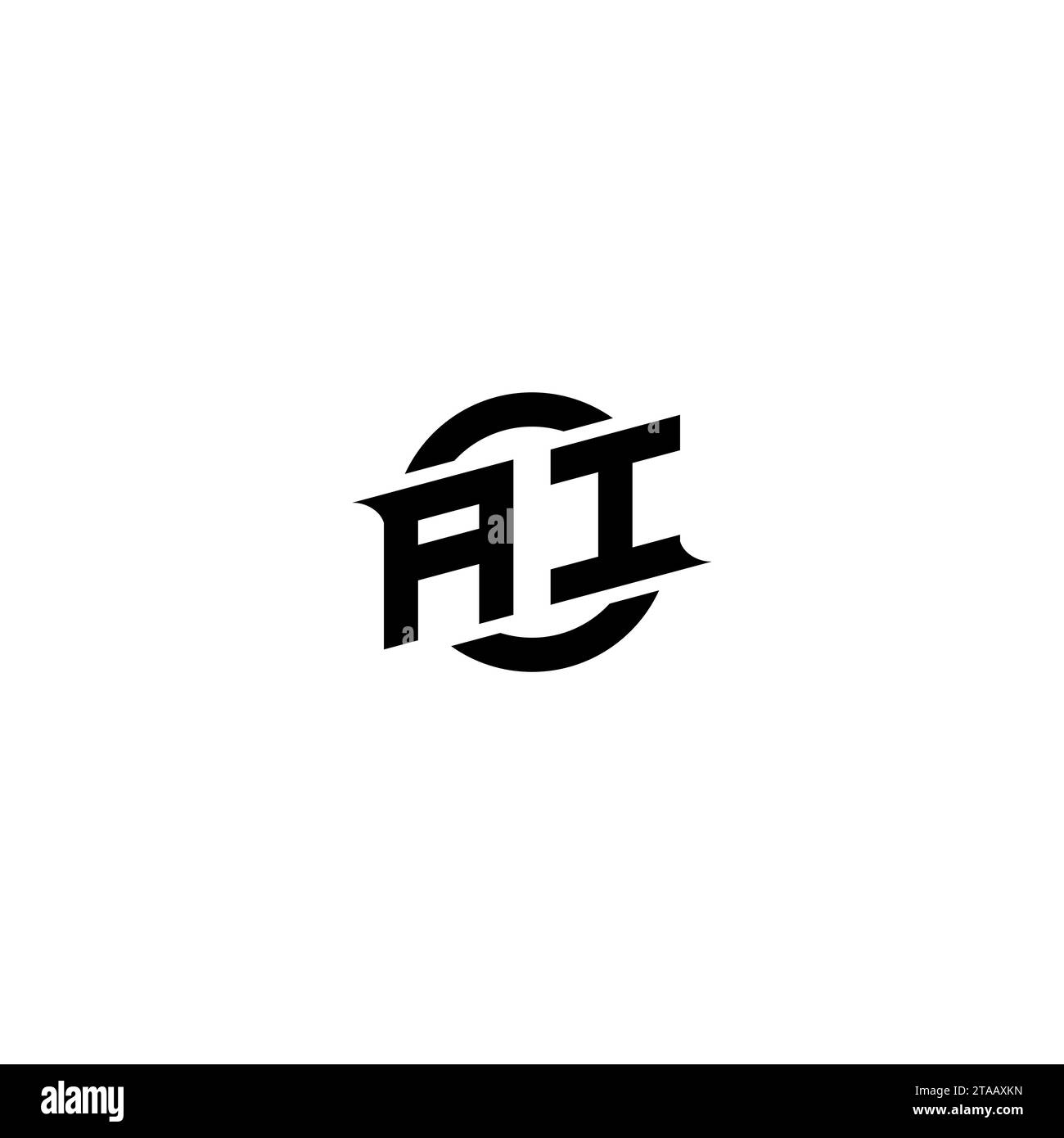 Logo iniziale del gioco AI, design del banner per il tuo team di e-sport o streaming Illustrazione Vettoriale