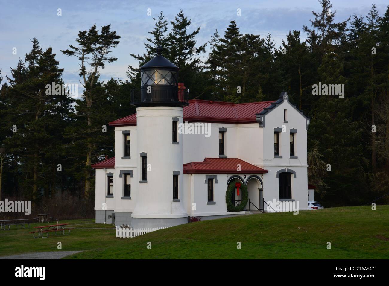 Faro Admiralty Head presso il Fort Casey State Park Whidbey Island Washington USA Foto Stock