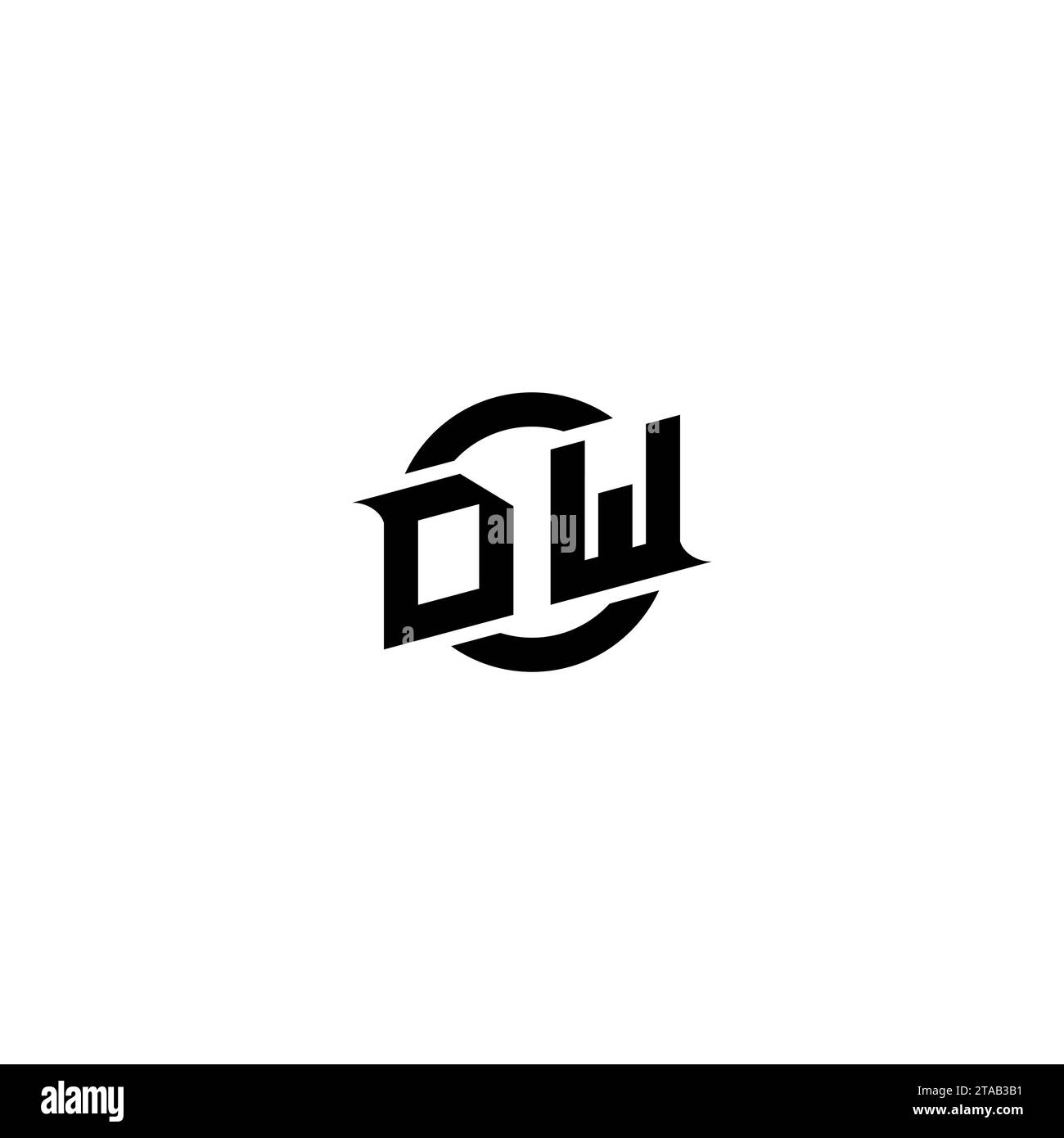 Logo iniziale del gioco DW, design del banner per il tuo team di e-sport o streaming Illustrazione Vettoriale