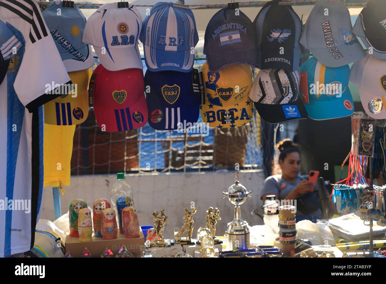 Un negozio di souvenir a la Boca. Buenos Aires, Argentina Foto Stock