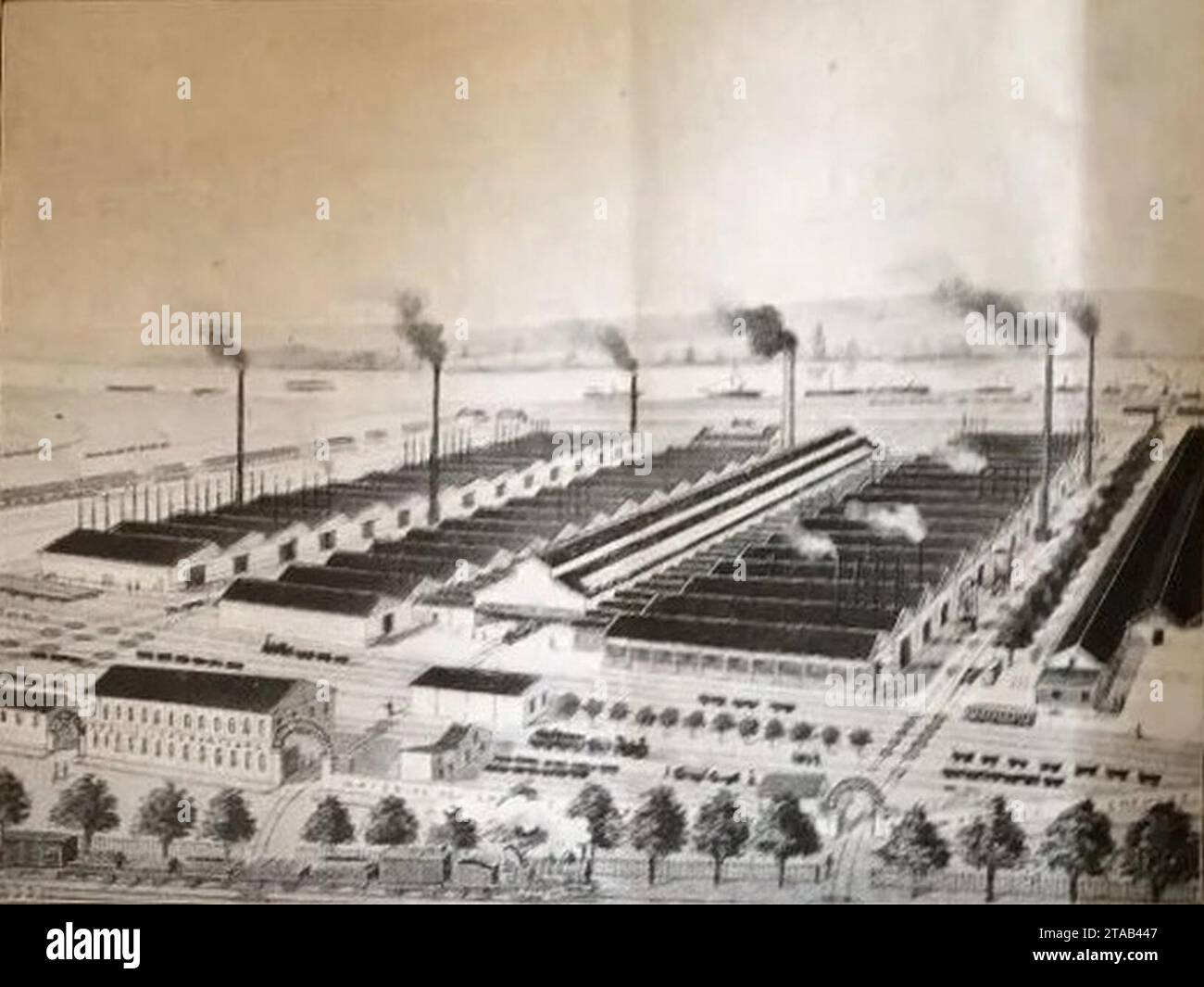 Vista General de las (Decauville) Fabricas de Corbeil. Foto Stock