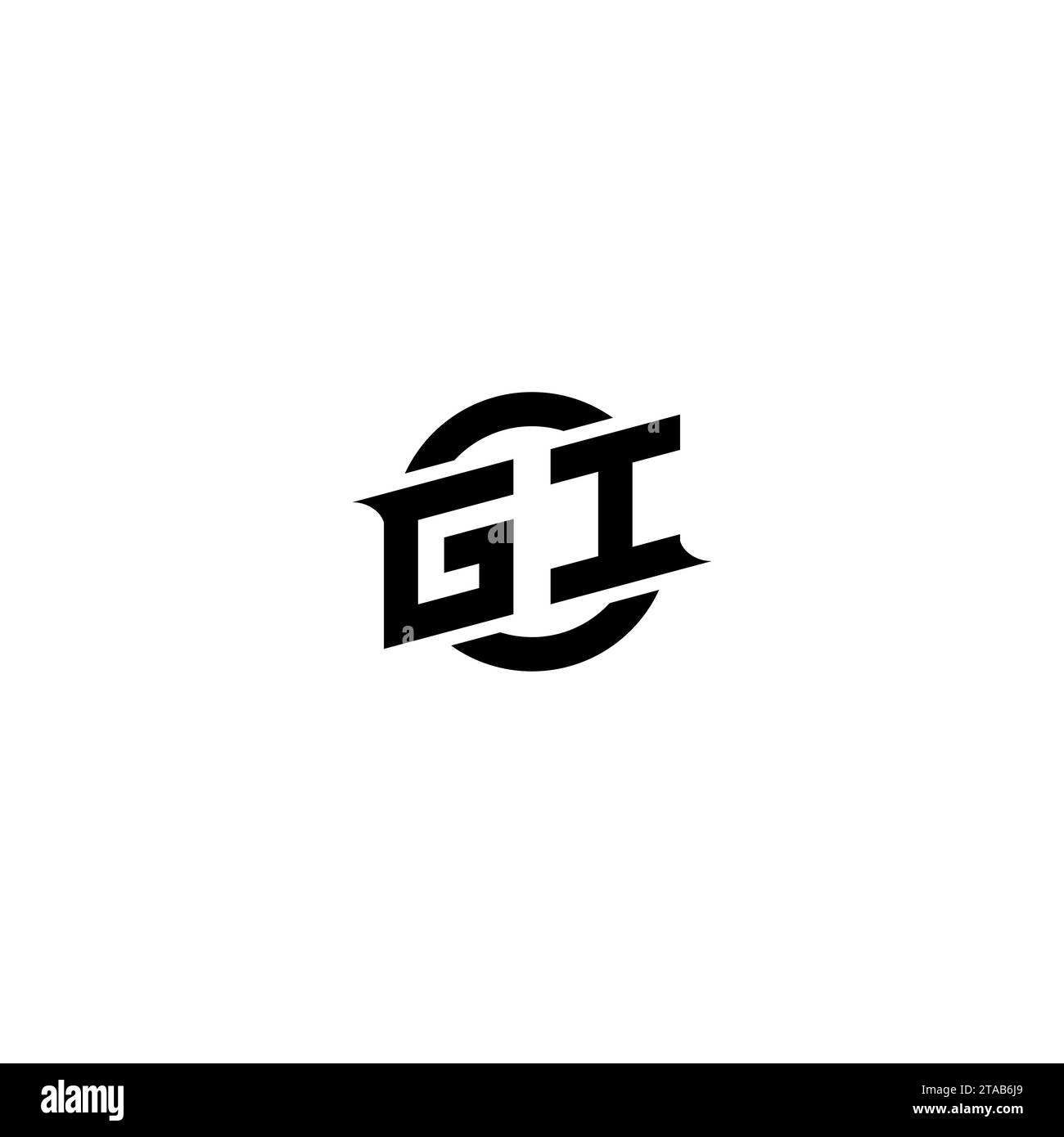 Logo iniziale del gioco gi, design del banner per il tuo team di e-sport o streaming Illustrazione Vettoriale