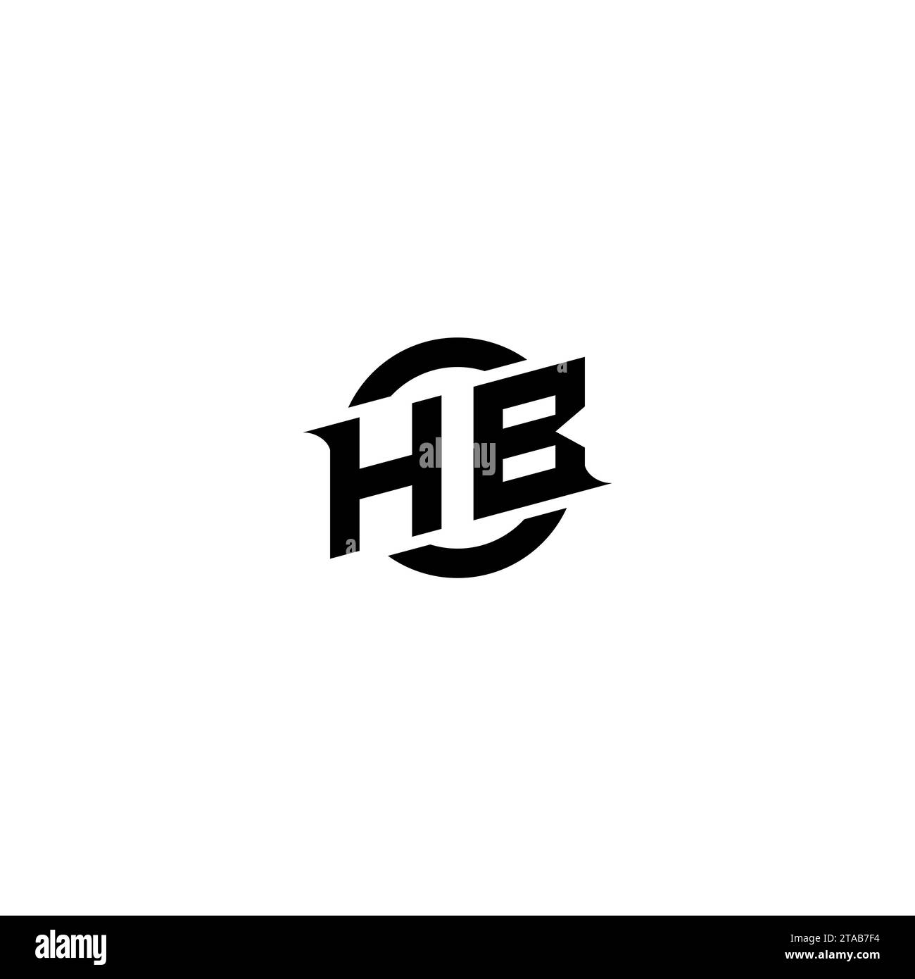 Logo iniziale del gioco HB, design del banner per il tuo team di e-sport o streaming Illustrazione Vettoriale